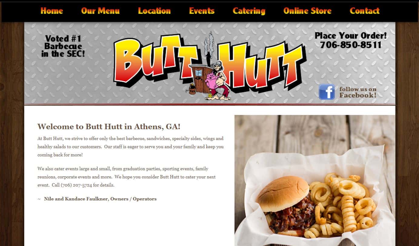 Butt Hutt Barbecue Menu